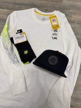 Under Armour Curry Brand Long Sleeve Shirt Hat and Socks Set